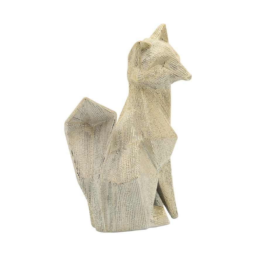 Sagebrook 10" Ceramic Beaded Fox Figurine - Champagne