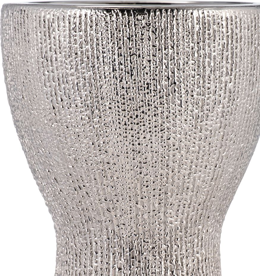 Sagebrook 16" Ceramic Bead Candle Holder - Silver