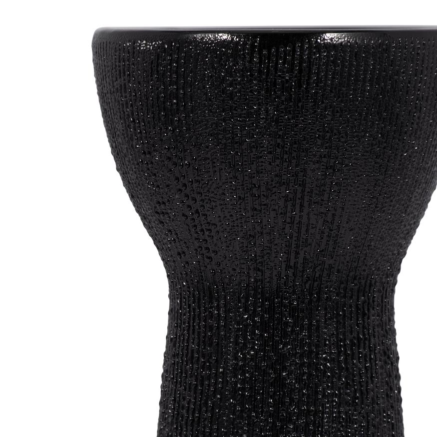 Sagebrook 14" Ceramic Bead Candle Holder - Black