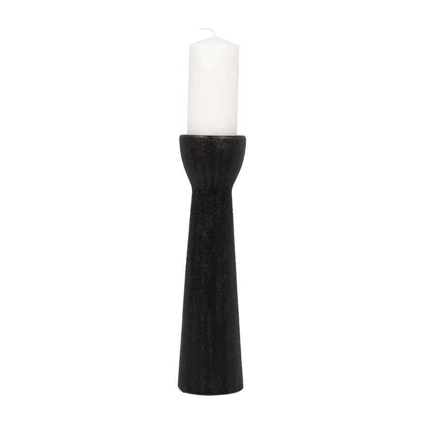 Sagebrook 16" Ceramic Bead Candle Holder - Black