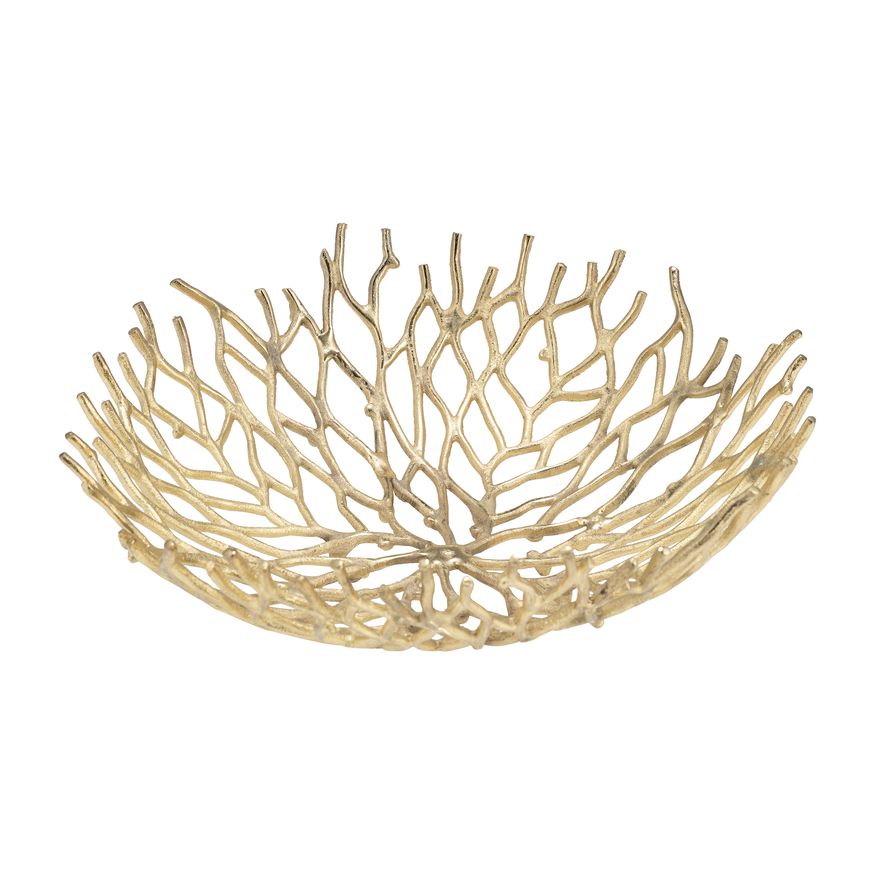 Sagebrook - 13"/17" Aluminum Branch Bowls (Set Of 2) in Gold