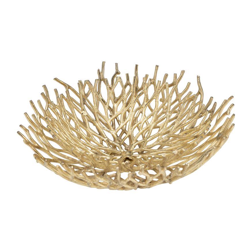 Sagebrook - 13"/17" Aluminum Branch Bowls (Set Of 2) in Gold