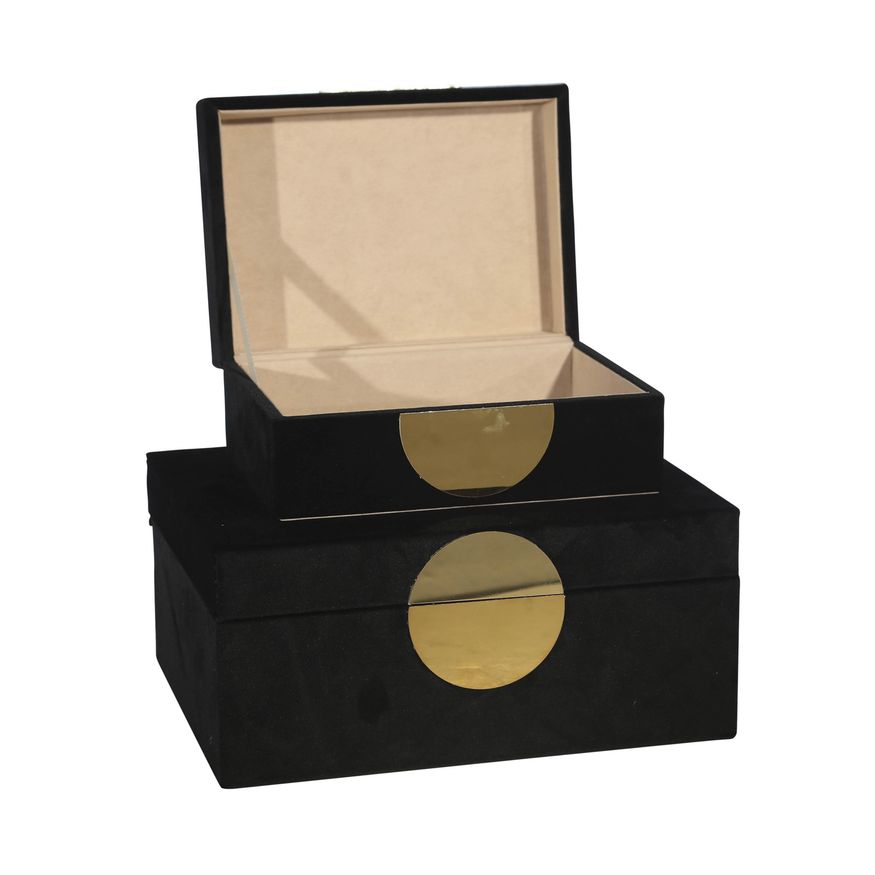 Sagebrook Velveteen Jewelry Box (Set Of 2)