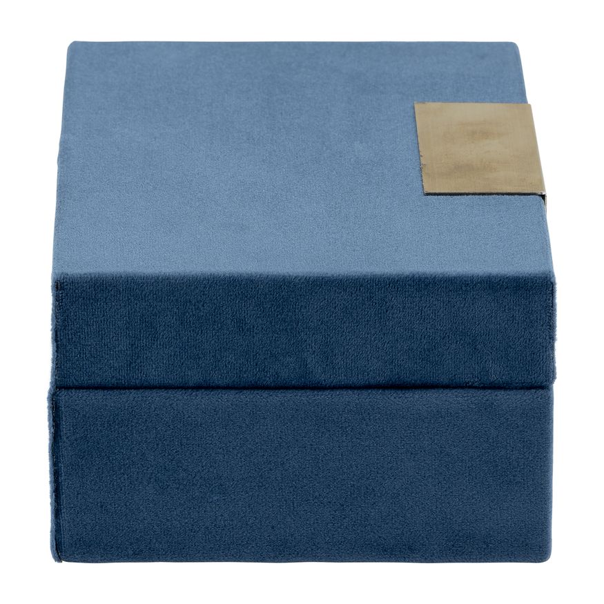 Sagebrook Velveteen Jewelry Box (Set Of 2) - Navy/Gold