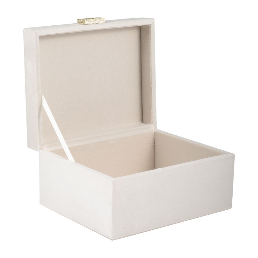 Sagebrook 7"/8"/9" Velveteen Jewelry Box (Set Of 3) - Cotton