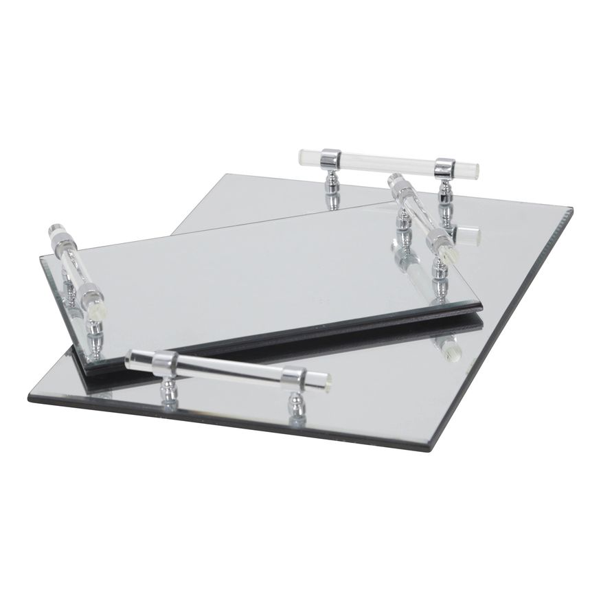 Sagebrook Mirrored Trays (Set Of 2)