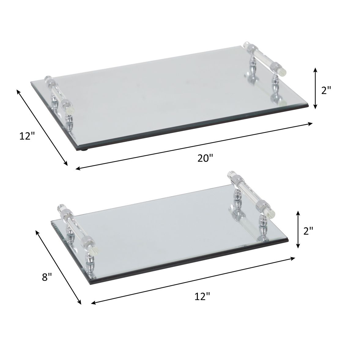 Sagebrook Mirrored Trays (Set Of 2)