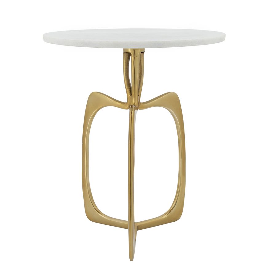 Sagebrook Metal Accent Table - White Marble