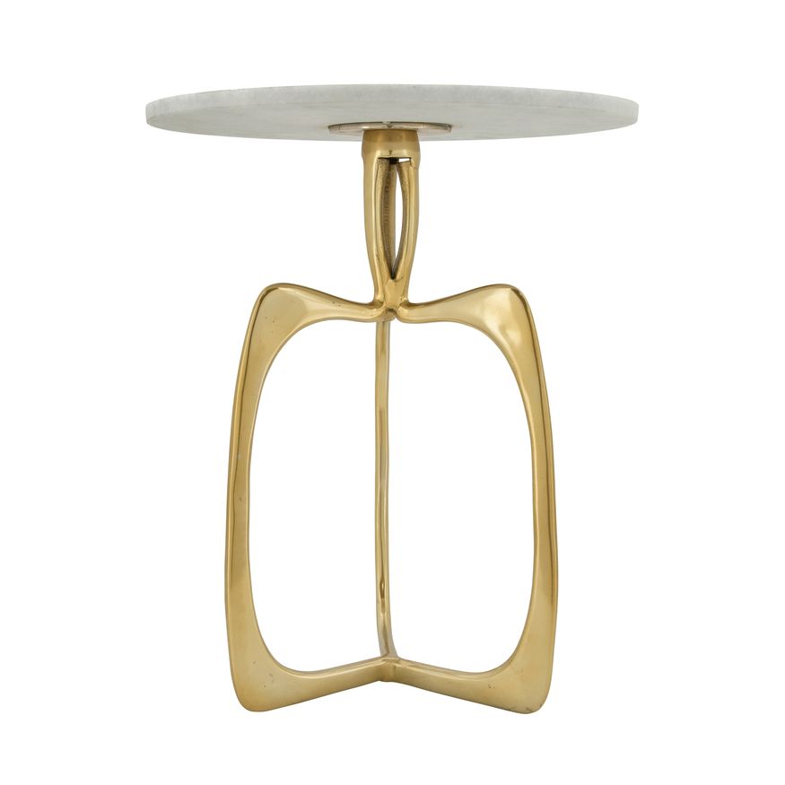 Sagebrook Metal Accent Table - White Marble