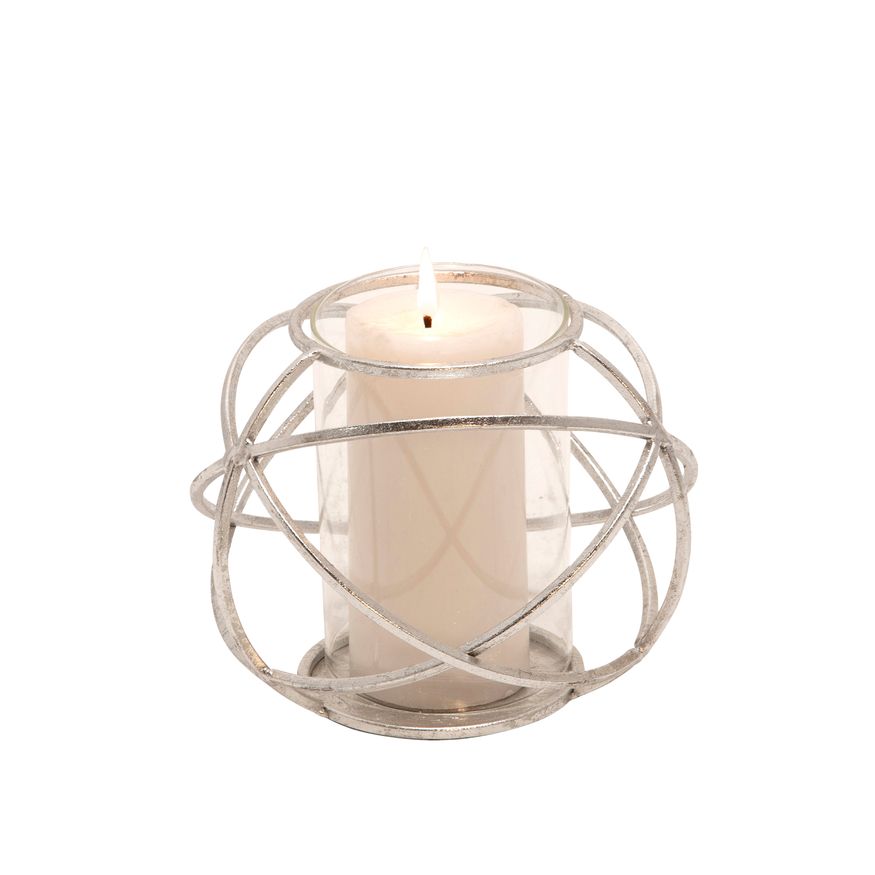 Sagebrook 6" Orb Candle Holders (Set Of 2) - Silver