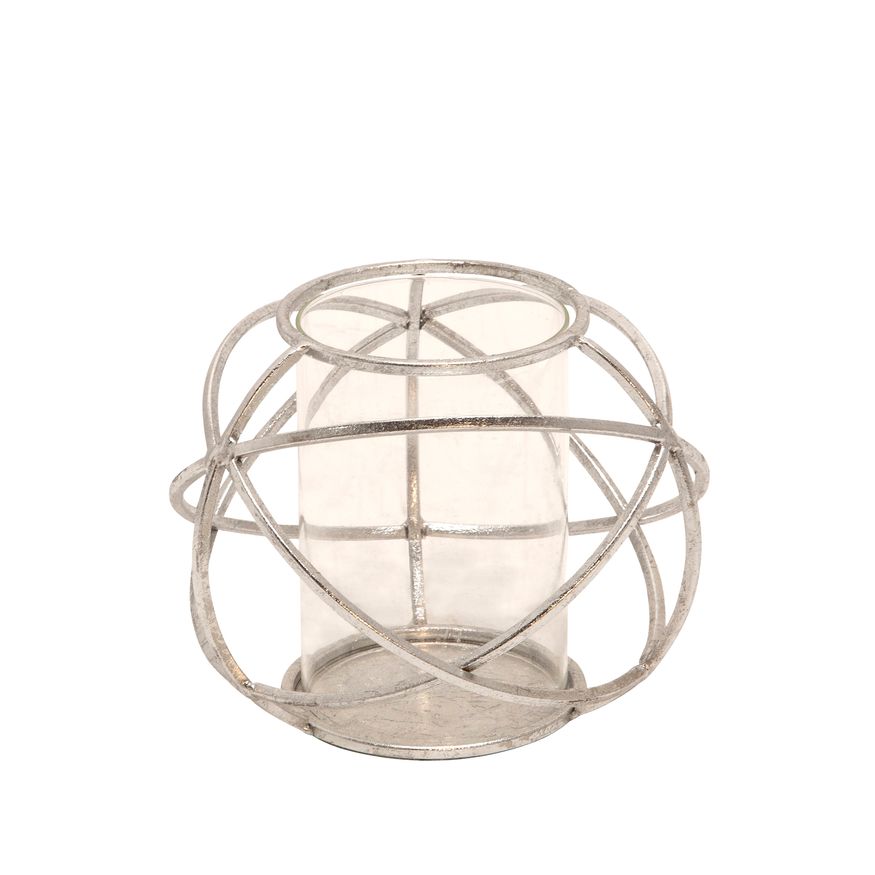 Sagebrook 6" Orb Candle Holders (Set Of 2) - Silver