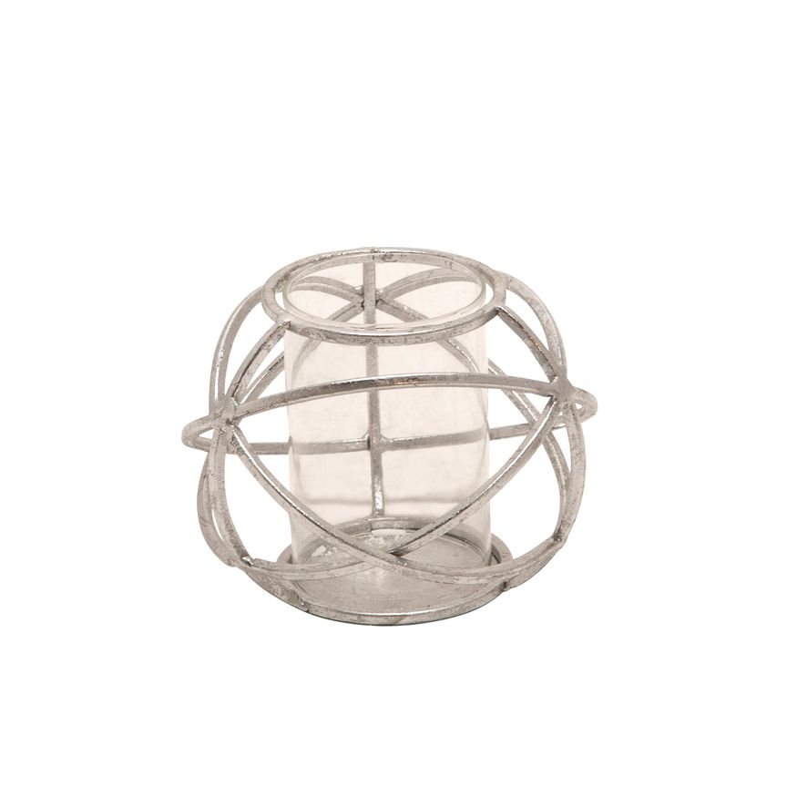 Sagebrook 6" Orb Candle Holders (Set Of 2) - Silver