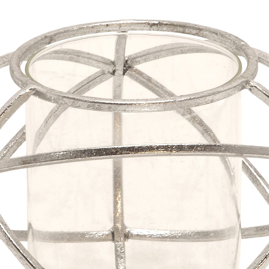 Sagebrook 6" Orb Candle Holders (Set Of 2) - Silver