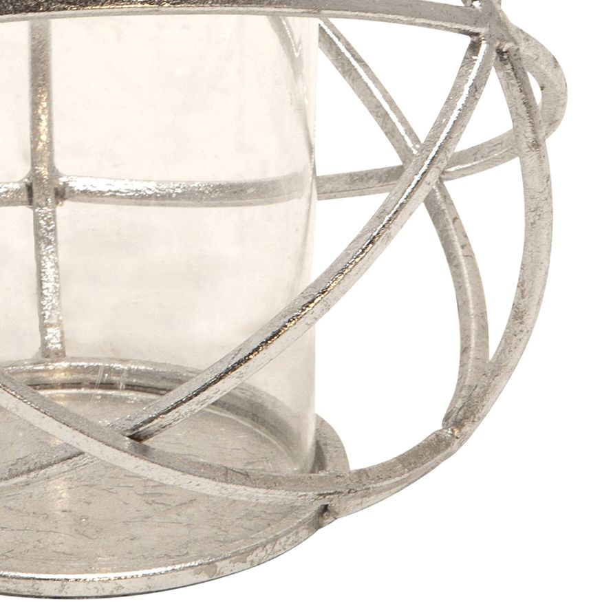 Sagebrook 6" Orb Candle Holders (Set Of 2) - Silver