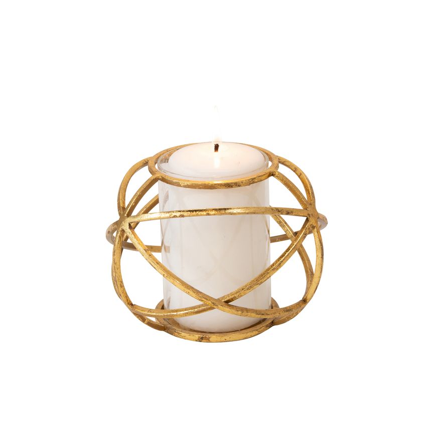 Sagebrook 6" Orb Candle Holders (Set Of 2) - Gold