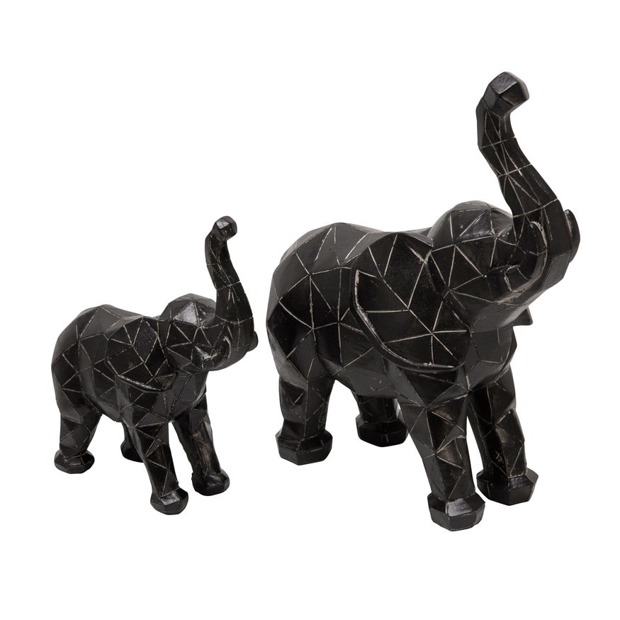 Sagebrook 8" Elephant Figurine - Black