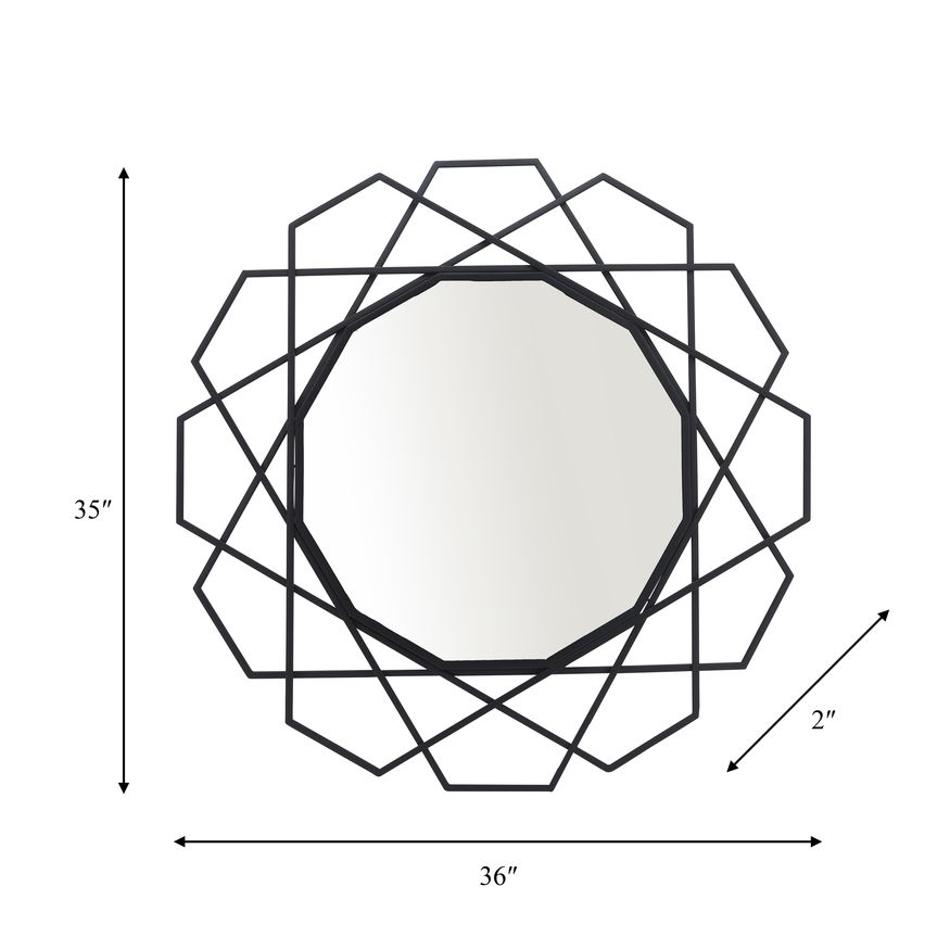 Sagebrook™ Metal Geometric Mirror - Black