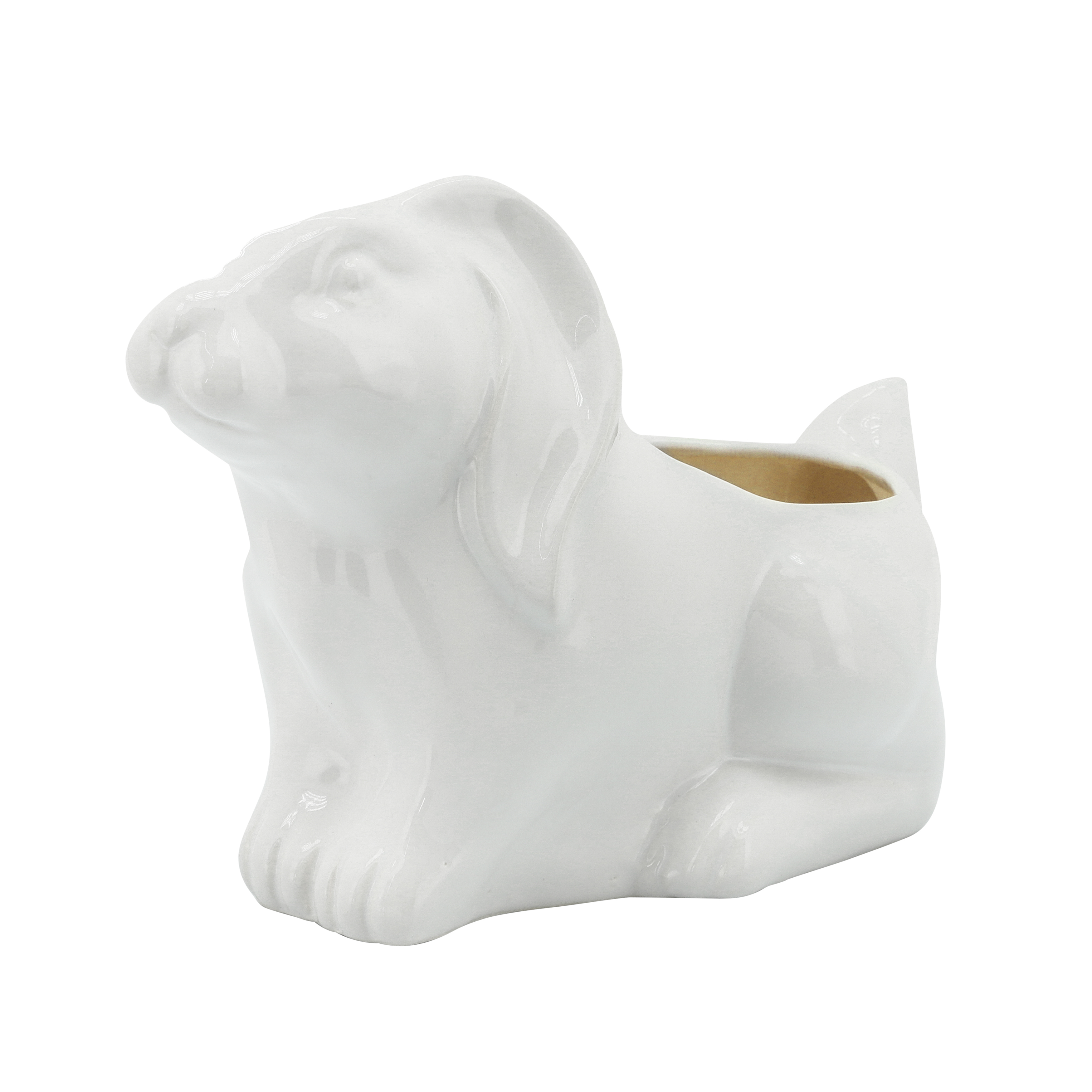 Sagebrook 7" Rabbit Planter - White