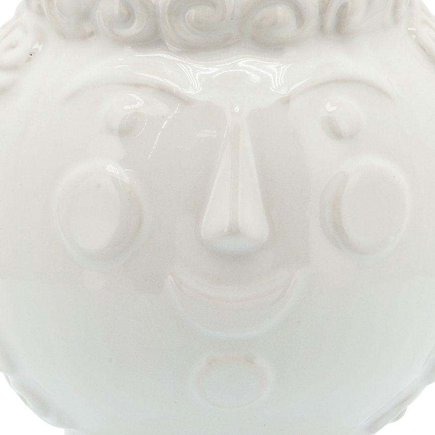 Sagebrook 6" Grandma Face Planter - White