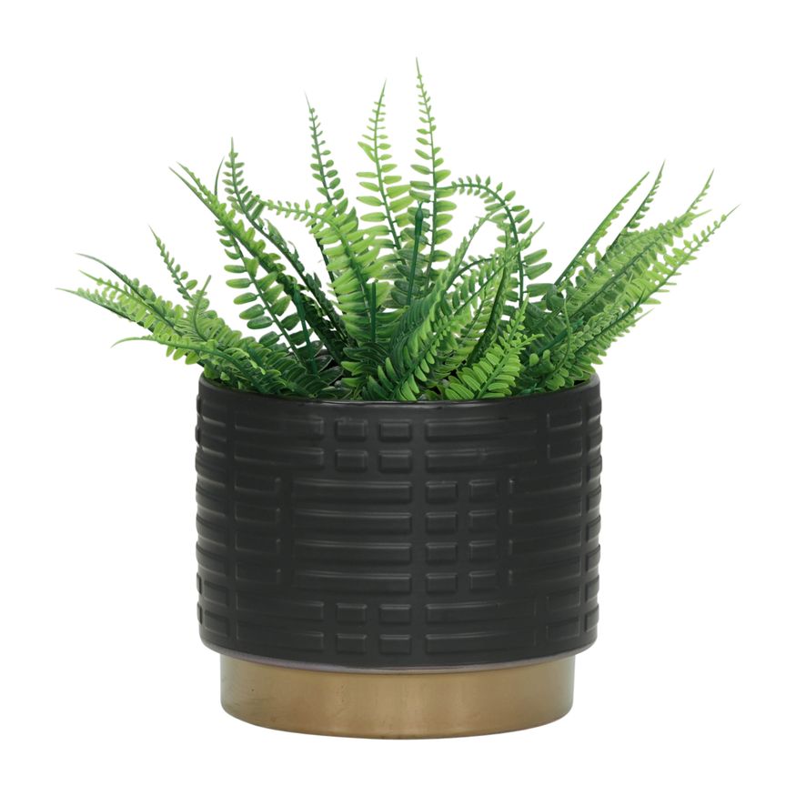 Sagebrook 6"/8" Maze Metallic Planters (Set Of 2) - Black