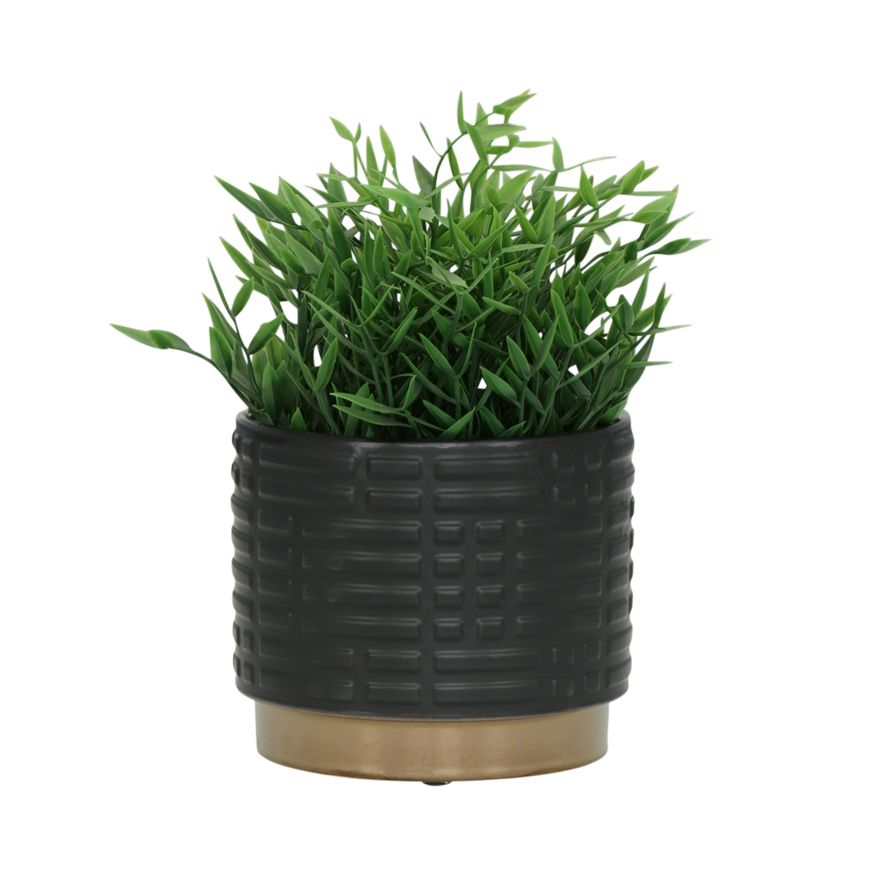 Sagebrook 6"/8" Maze Metallic Planters (Set Of 2) - Black