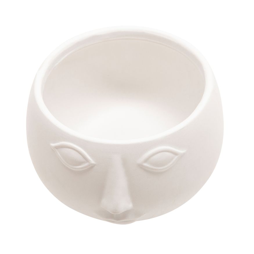 Sagebrook 7" Ceramic Face Planter - Matte White