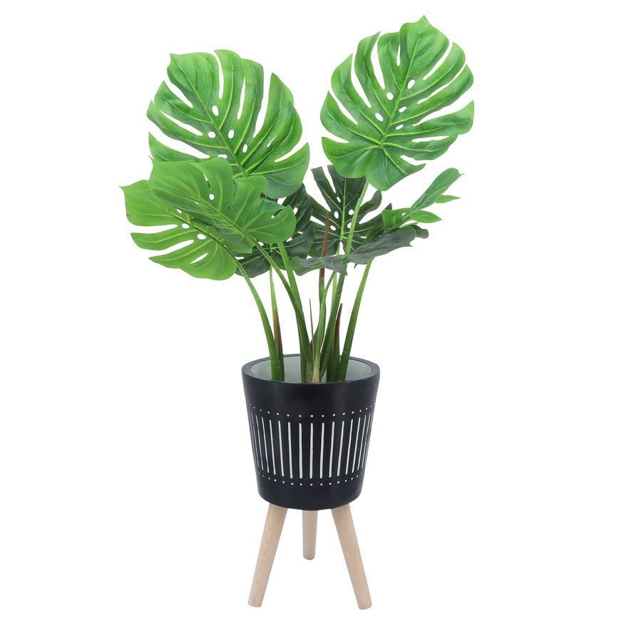 Sagebrook™ 10"/12" Planters With Wood Legs (Set Of 2) - Navy (kd)