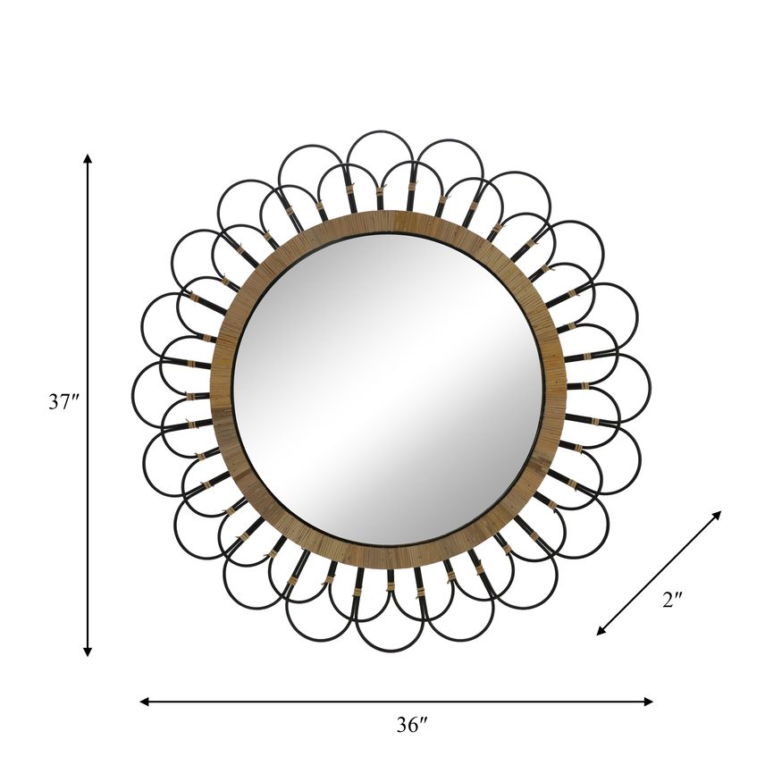 Sagebrook Daisy Wall Mirror - Black