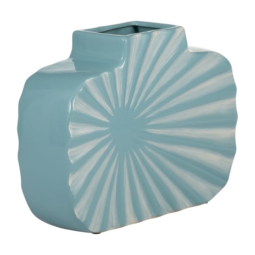 Sagebrook 8" Ceramic Textured Vase - Aqua