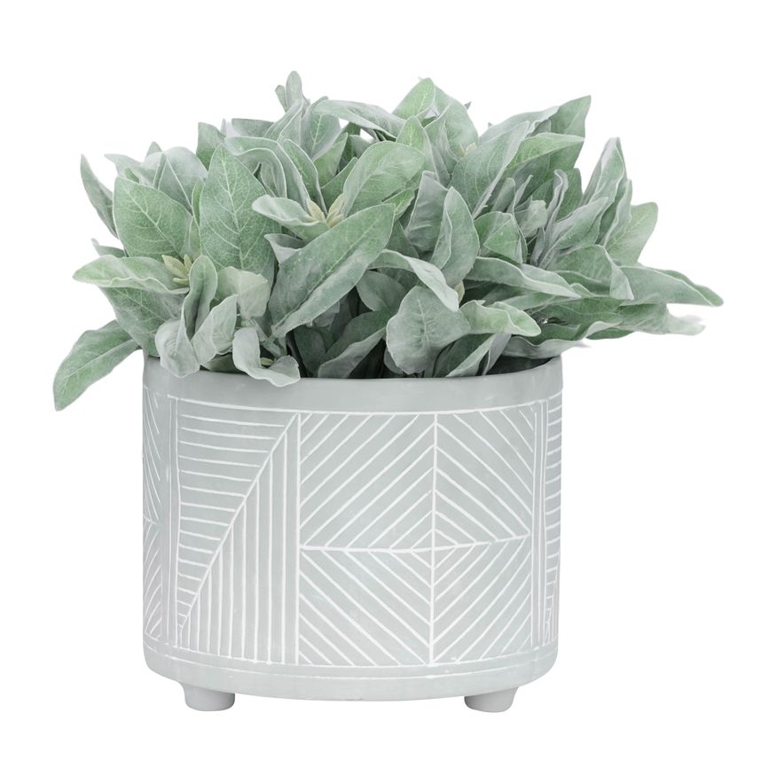 Sagebrook 10"/12" Ceramic Diamond Footed Planters (Set Of 2) - Gray