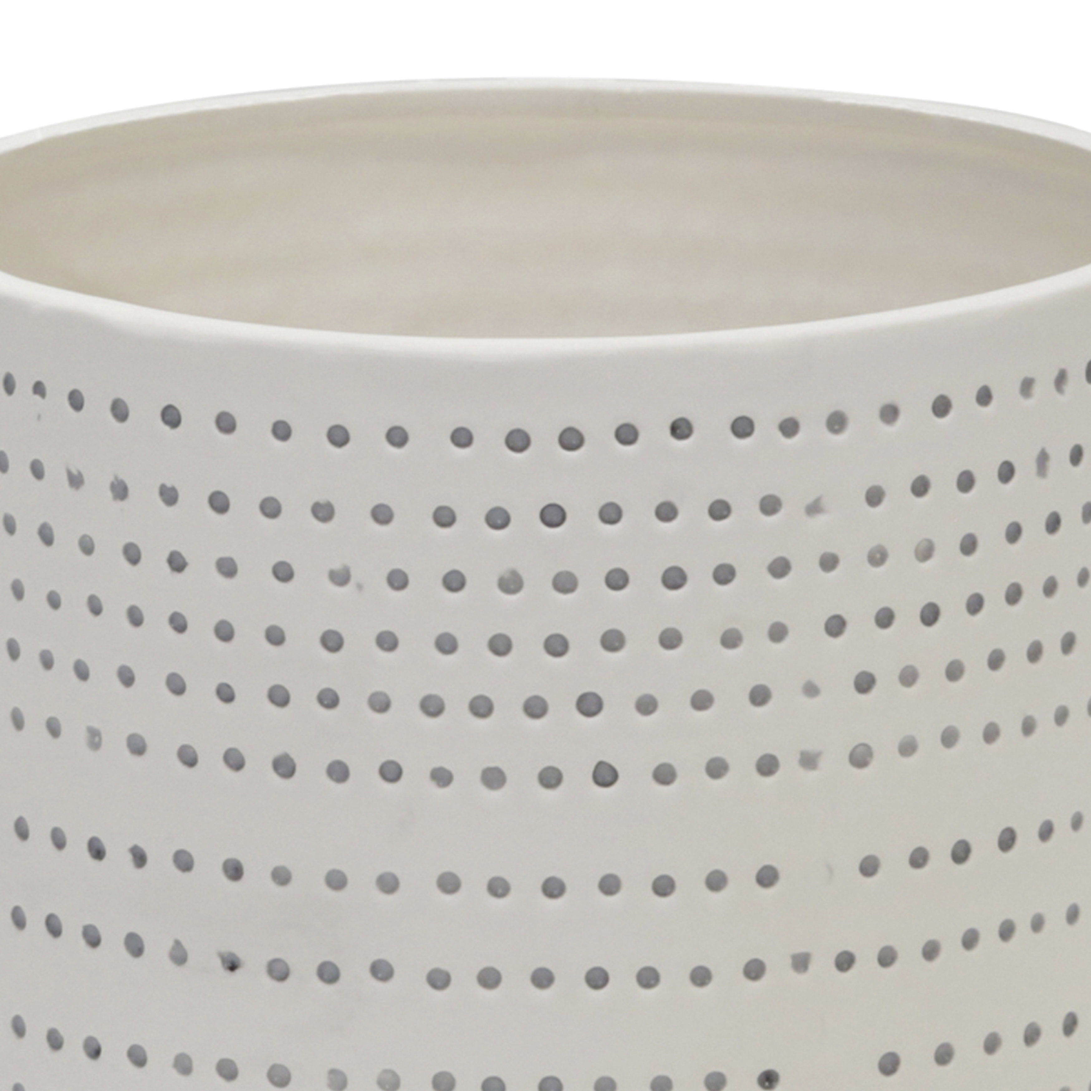 Sagebrook 8" Ceramic Footed Planter with Dots (Set Of 2) - Ivory