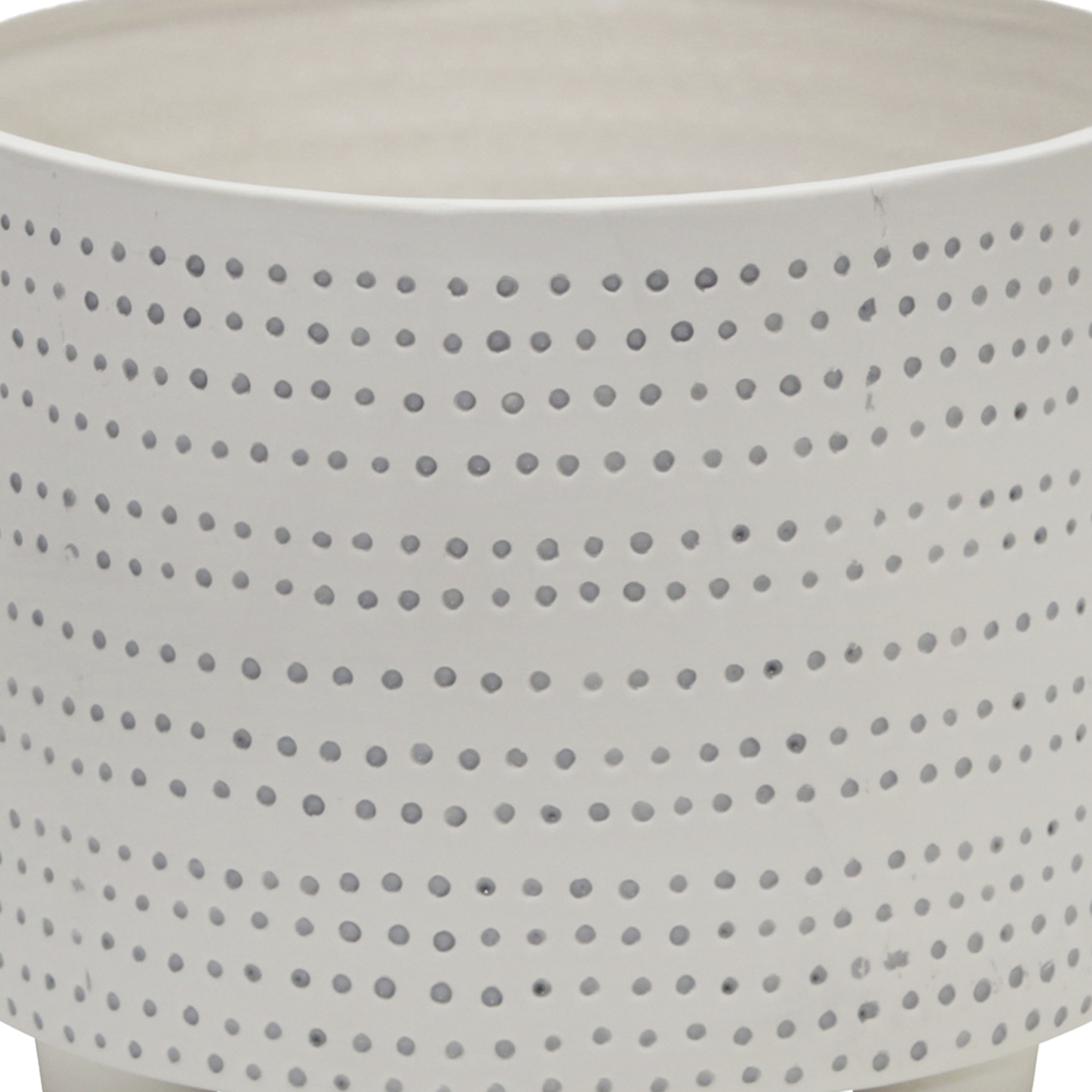 Sagebrook 12" Ceramic Footed Planter with Dots (Set Of 2) - Ivory