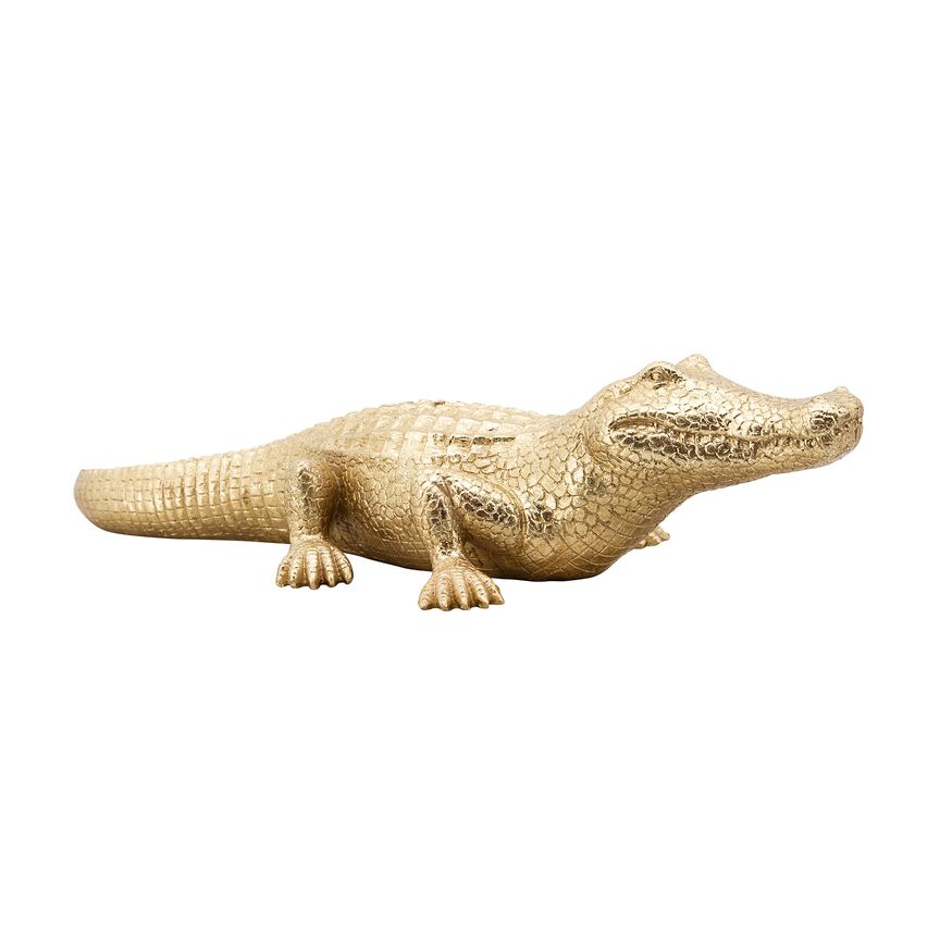 Sagebrook 16" Polyresin Crocodile Figurine - Gold