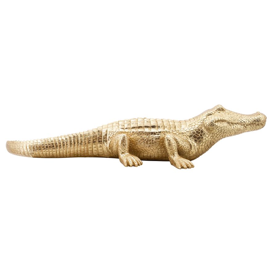 Sagebrook 16" Polyresin Crocodile Figurine - Gold