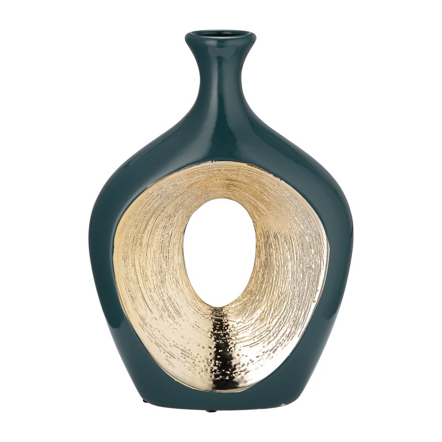 Sagebrook 13" Scratched Oval Vase Cut-out