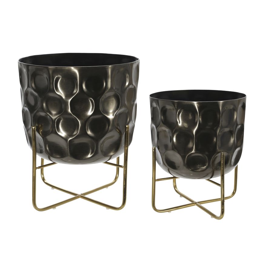 Sagebrook 12"/15" Metal Hammered Planters (Set Of 2)