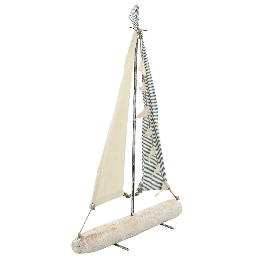 Sagebrook - 25" Iron Sailboat With Cloth Sails in Multi