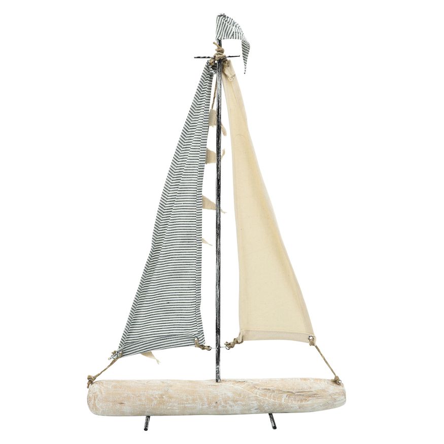 Sagebrook - 25" Iron Sailboat With Cloth Sails in Multi