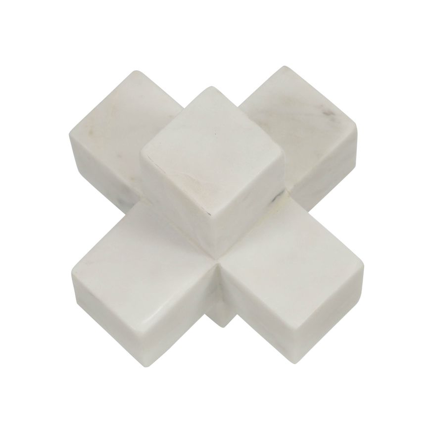 Sagebrook 7" Marble Jack Decor - White