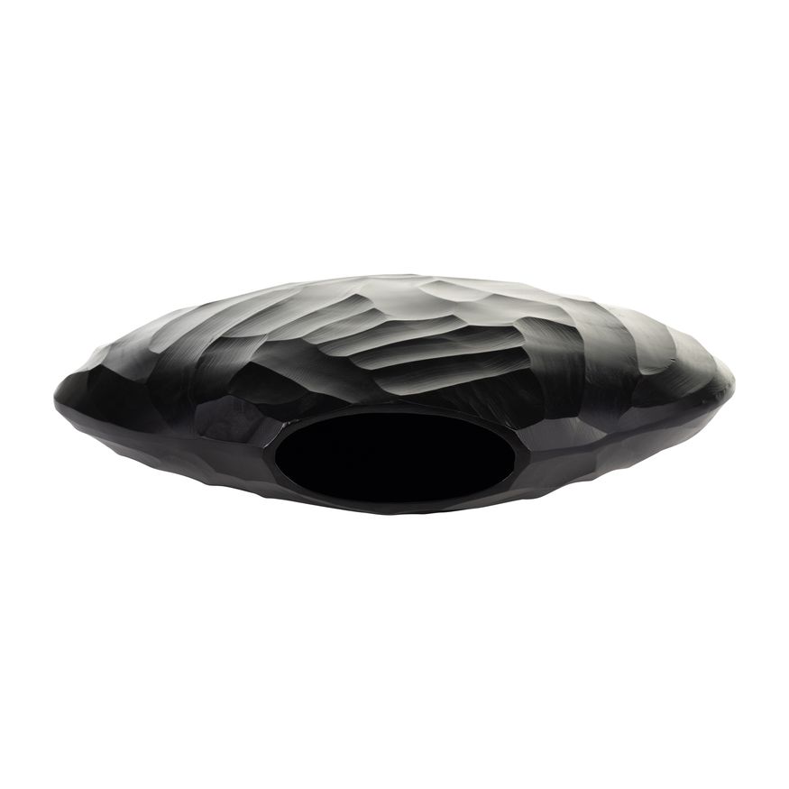 Sagebrook 14" Aluminum Hammered Vase - Matte Black