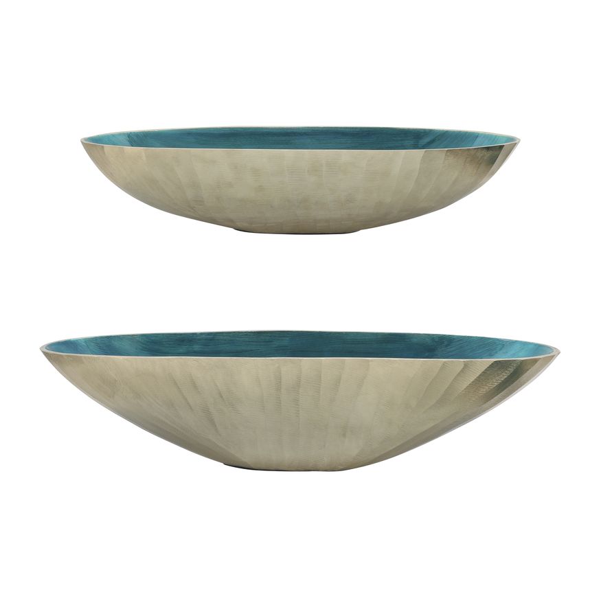 Sagebrook 21"/24" Aluminum Oval Bowl (Set Of 2)