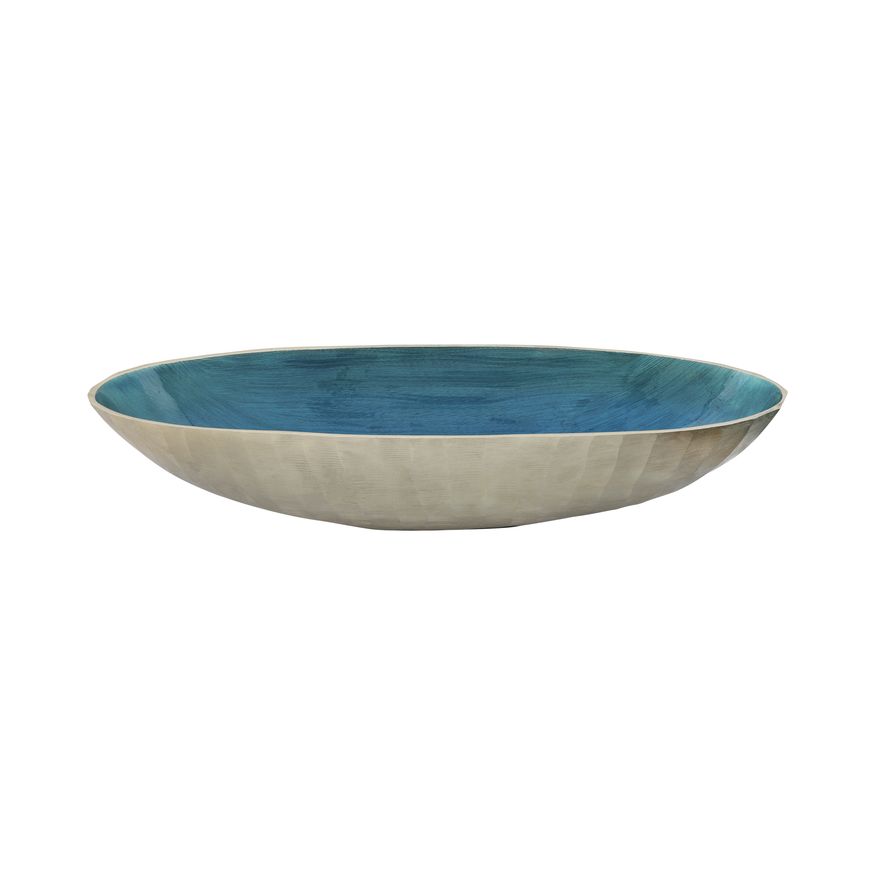 Sagebrook 21"/24" Aluminum Oval Bowl (Set Of 2) - Aqua