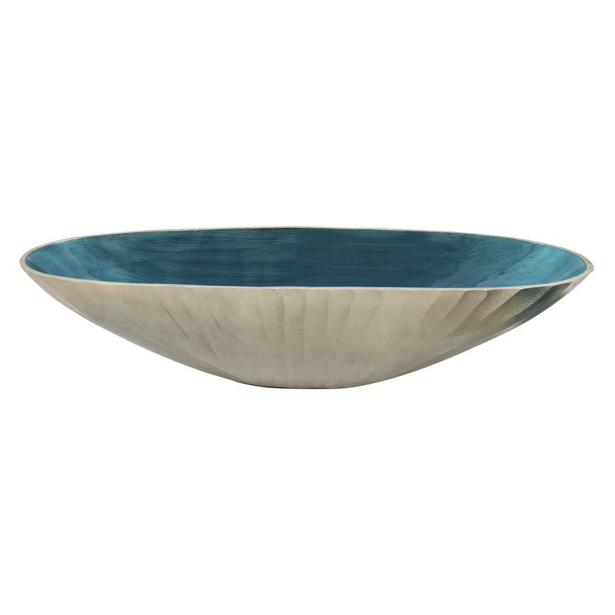 Sagebrook 21"/24" Aluminum Oval Bowl (Set Of 2) - Aqua