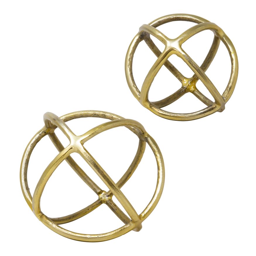 Sagebrook 7" Metal Orb Decor - Gold