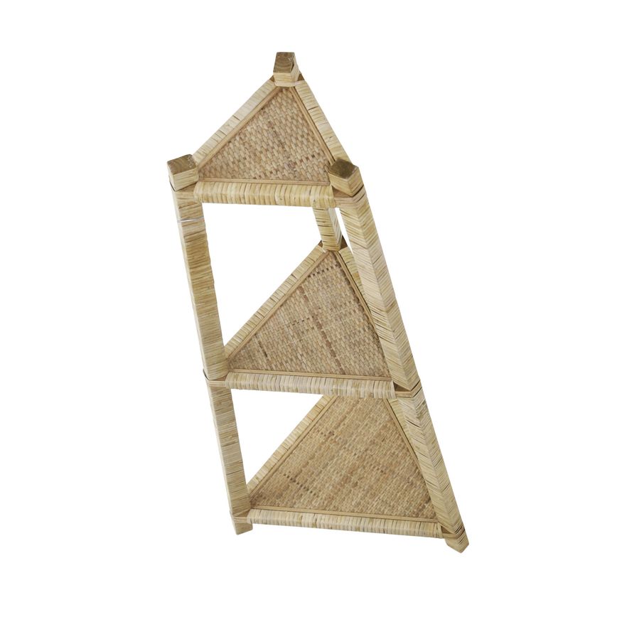 Sagebrook - Wood/Rattan Corner Triangle Shelf