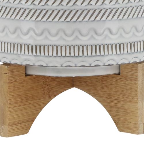 Sagebrook™ 8" Tribal Planter With Wood Stand - Beige