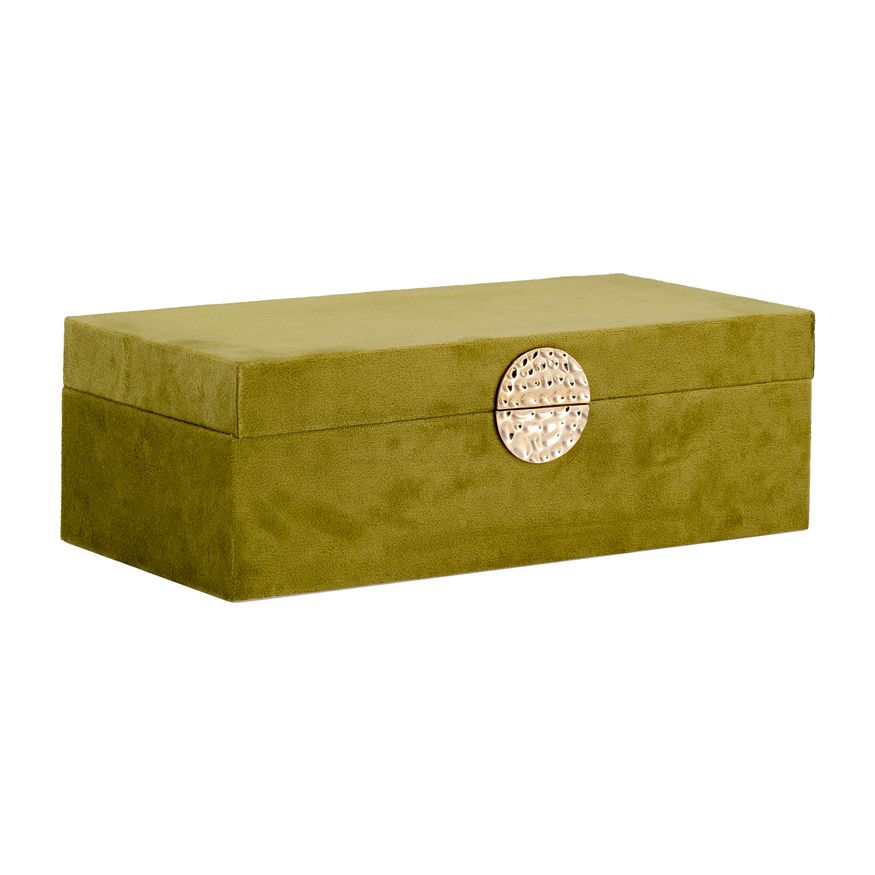 Sagebrook 10"/12" Wood Box With Medallion (Set Of 2) - Olive/Gold