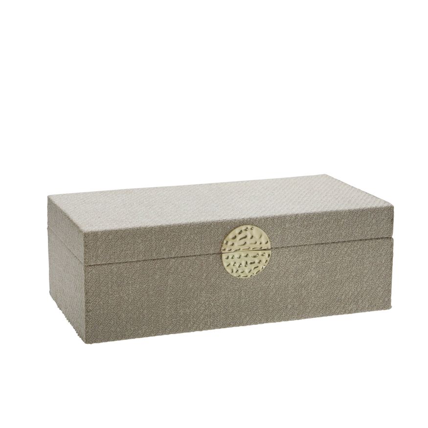 Sagebrook 10"/12" Wood Box With Medallion (Set Of 2) - Ivory/Gold