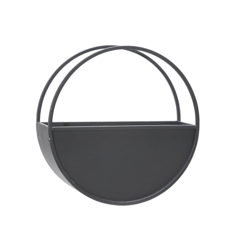 Sagebrook 9"/12" Metal Round Wall Planters (Set Of 2) - Black