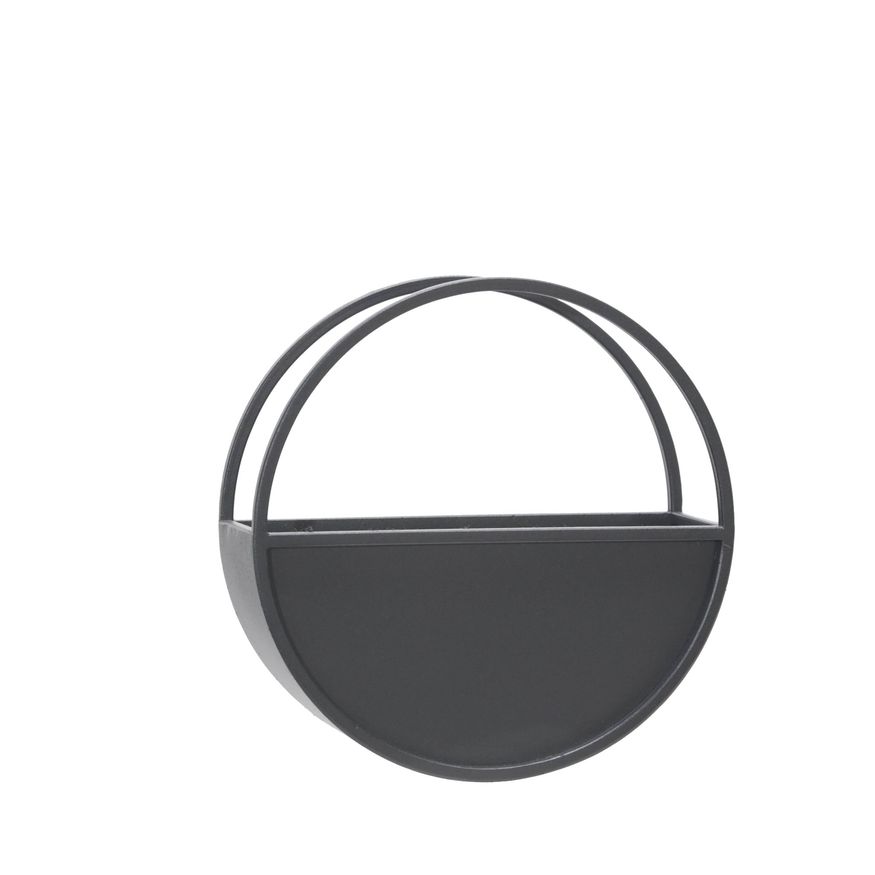 Sagebrook 9"/12" Metal Round Wall Planters (Set Of 2) - Black